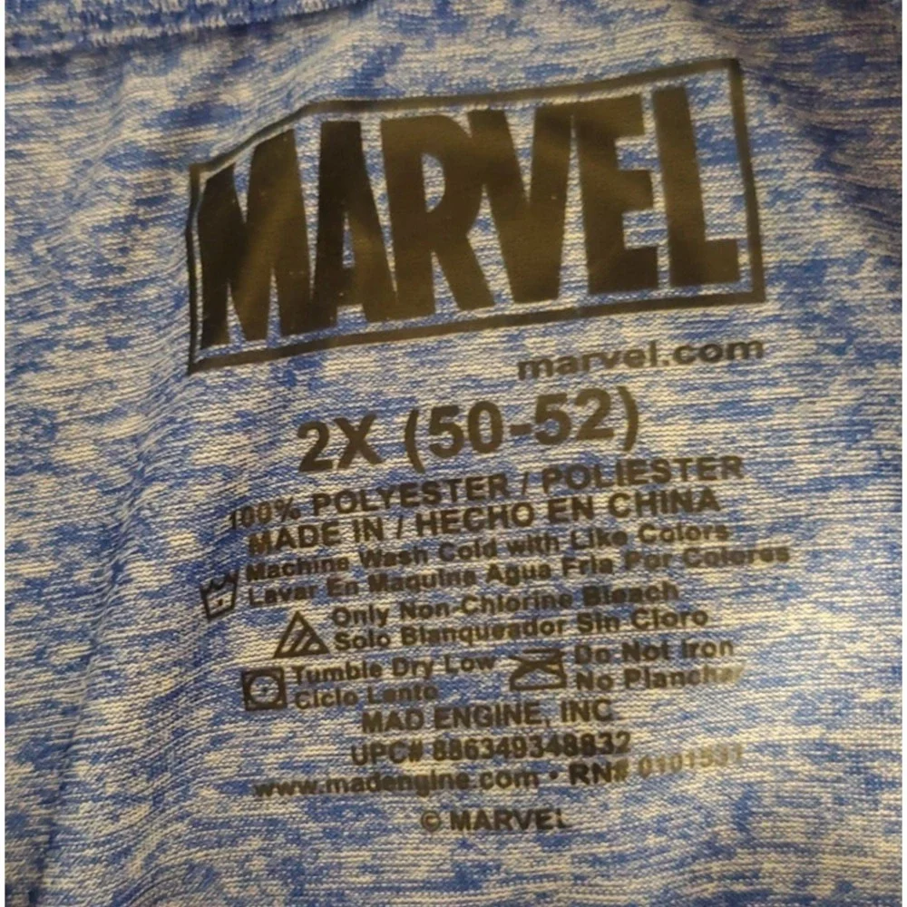 Captain America Shield T-Shirt Men's 2X Blue AVENGERS Marvel Comics Long Sleeves - Picture 3 of 8